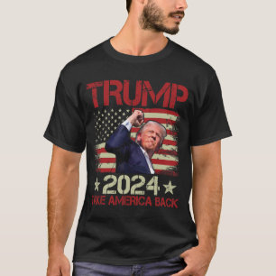 Trump vuistpomp neergeschoten op Trump 2024 overle T-shirt