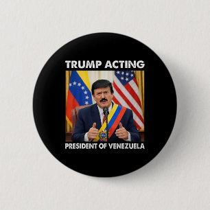 Trump Waarnemend President Van Venezuela _1 Ronde Button 5,7 Cm