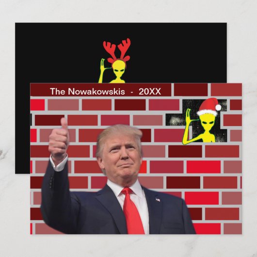 Trump Wall Kerstmis Kaart (Voorkant / Achterkant)