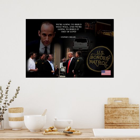 Trump Wall van Love Stephen Miller Poster (Keuken)