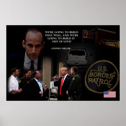 Trump Wall van Love Stephen Miller Poster (Voorkant)