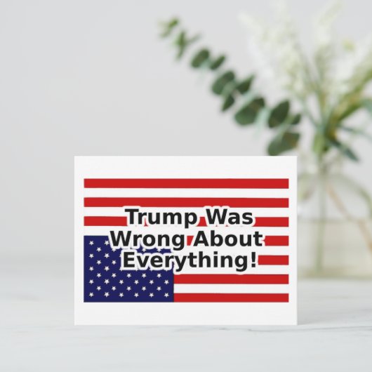 Trump was wrong about everything upside down flag briefkaart (Staand voorkant)