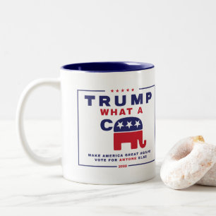 Trump. Wat een C*** - Anti-Trump campagne poster Tweekleurige Koffiemok