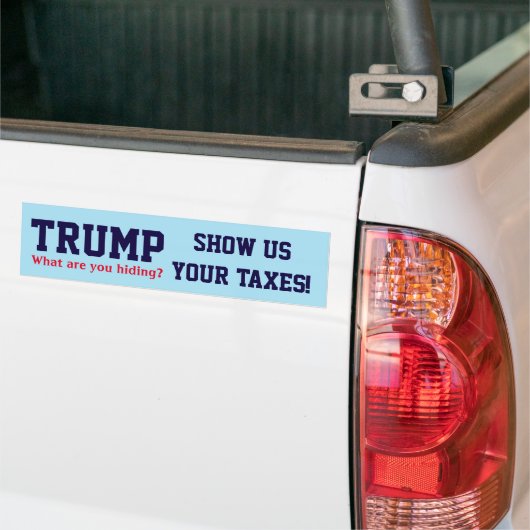 Trump. Wat verstopt je? Show ons je belastingen!" Bumpersticker (Op Truck)