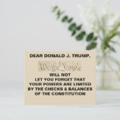 Trump: We controleren het volk en balanceren verze Briefkaart (Staand voorkant)