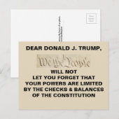 Trump: We controleren het volk en balanceren verze Briefkaart (Voorkant / Achterkant)