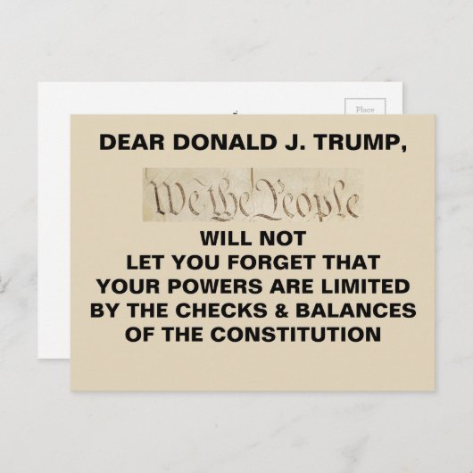 Trump: We controleren het volk en balanceren verze Briefkaart (Voorkant / Achterkant)