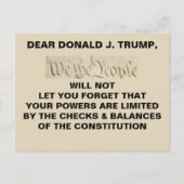 Trump: We controleren het volk en balanceren verze Briefkaart (Voorkant)