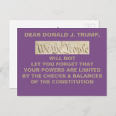 Trump: We controleren het volk en balanceren verze Briefkaart (Voorkant / Achterkant)