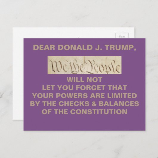 Trump: We controleren het volk en balanceren verze Briefkaart (Voorkant / Achterkant)