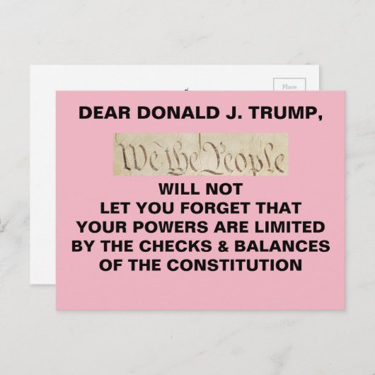 Trump: We controleren het volk en balanceren verze Briefkaart (Voorkant / Achterkant)