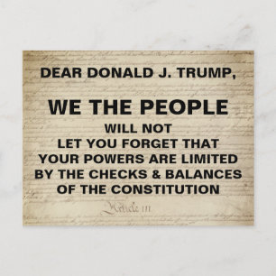 Trump: We controleren het volk en balanceren verze Briefkaart