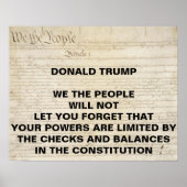 Trump We the People Checks and Balances Protest Poster (Voorkant)