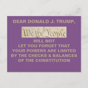 Trump We the People Checks and Balances Resistance Briefkaart