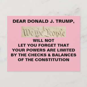 Trump We the People Checks and Balances Resistance Briefkaart