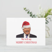 Trump: We will say Merry Christmas Feestdagenkaart (Staand voorkant)