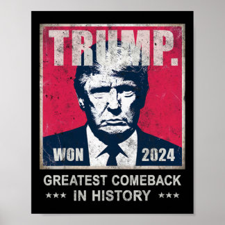 Trump We Won 2024 Grootste Comeck In De Geschieden Poster