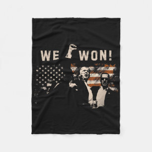 Trump We Won Wins Inauguratie 47 Us President 202 Fleece Deken