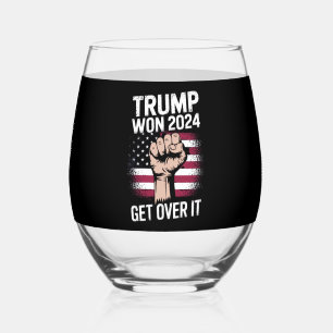 Trump We Won Wins Inauguratie 47 US President Wijnglas Zonder Voet