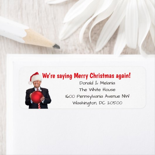 Trump: We zijn weer gezegde vrolijk kerstfeest Etiket (Insitu)