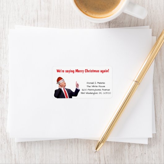 Trump: We zijn weer gezegde vrolijk kerstfeest Etiket (Insitu)