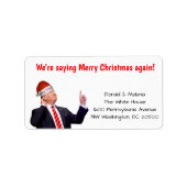 Trump: We zijn weer gezegde vrolijk kerstfeest Etiket (Voorkant)