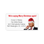 Trump: We zijn weer gezegde vrolijk kerstfeest Etiket (Voorkant)