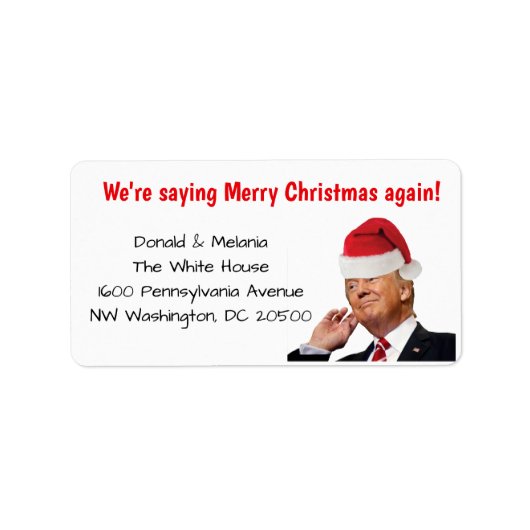 Trump: We zijn weer gezegde vrolijk kerstfeest Etiket (Voorkant)
