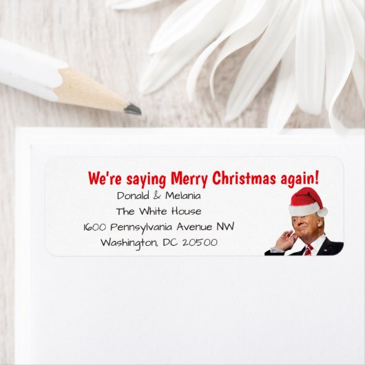 Trump: We zijn weer gezegde vrolijk kerstfeest Etiket (Insitu)