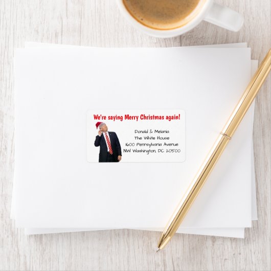 Trump: We zijn weer gezegde vrolijk kerstfeest Etiket (Insitu)