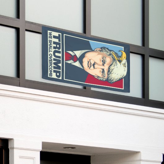 Trump We zullen overcomberen Spandoek (Buitenkant Gebouw)