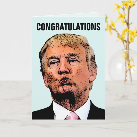 TRUMP WEDDING CONGRATUALTIONS KAART (Gele Bloem)