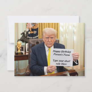 Trump wenst gelukkig, verjaardag of evenement toe briefkaart