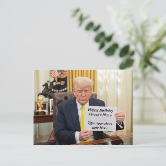 Trump wenst prettig verjaardag of evenement  briefkaart (Staand voorkant)