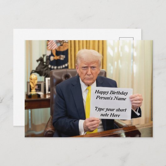 Trump wenst prettig verjaardag of evenement  briefkaart (Voorkant / Achterkant)