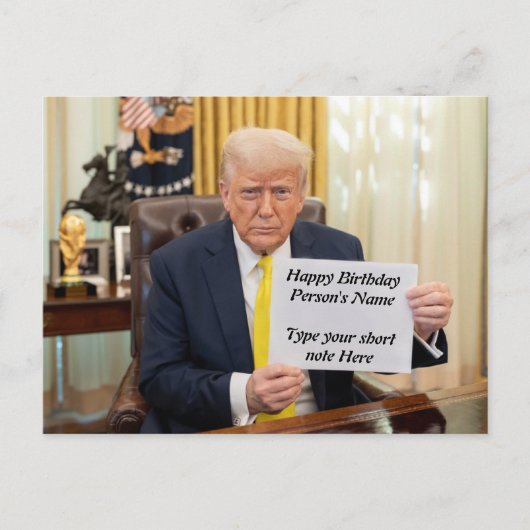 Trump wenst prettig verjaardag of evenement  briefkaart (Voorkant)
