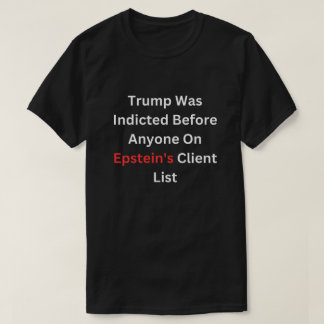 Trump werd aangeklaagd voor iemand van Epstein T-shirt