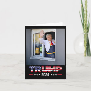 Trump werkt drive-thru Trump die frietjes serveert Kaart