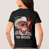 Trump Western Cowboy Je hebt Trump 2024 gemist Tri-Blend Shirt (Achterkant)