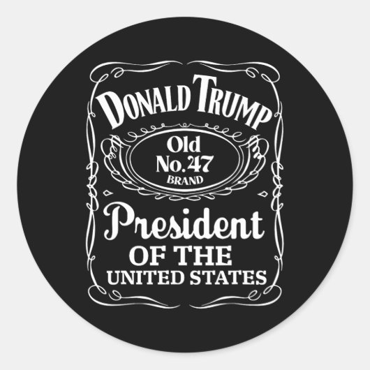 Trump Whiskey Bottle Label Trump 47e President 20 (Voorkant)