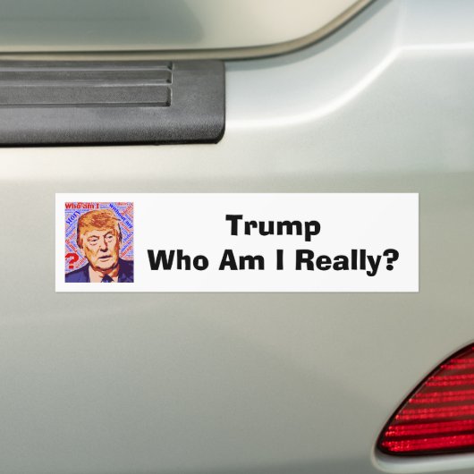 Trump wie ben ik echt Bumpersticker (Op auto)