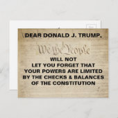 Trump: Wij beschuldigen het volk van checks and ba Briefkaart (Voorkant / Achterkant)