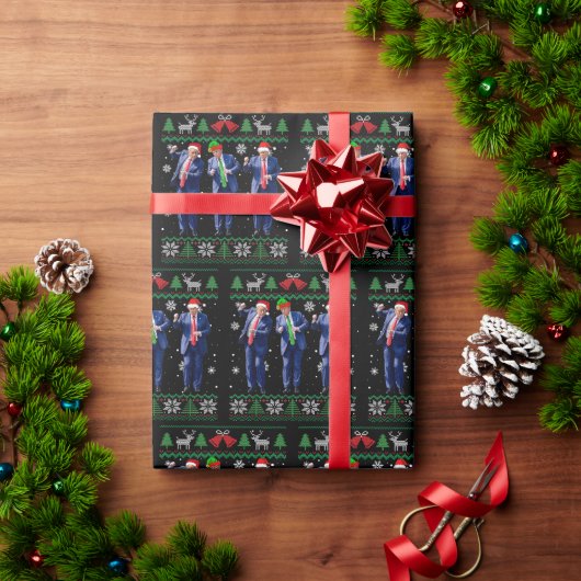 Trump wikkelpapier Kerst Grappige Trump Dans Cadeaupapier (Feestdagen Geschenken)