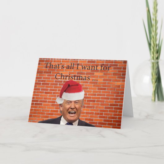 Trump wil alleen zijn muur. feestdagen kaart (Voorkant)