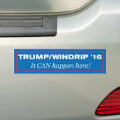 Trump/Windrip '16: Het kan hier gebeuren! Bumpersticker (Op auto)