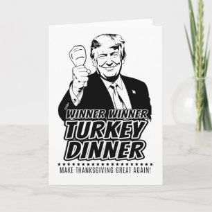 Trump Winnaar Grappige Winnaar Kalkoen Diner Dankz Kaart