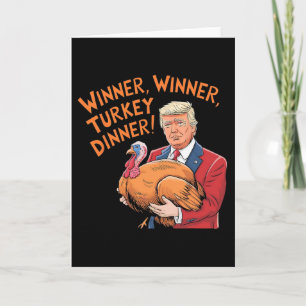 Trump Winnaar Grappige Winnaar Kalkoen Diner Dankz Kaart