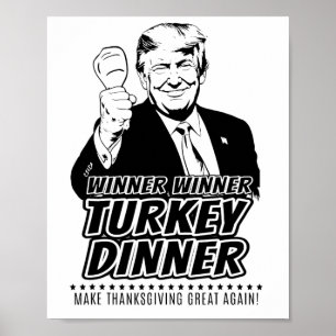 Trump Winnaar Grappige Winnaar Kalkoen Diner Dankz Poster