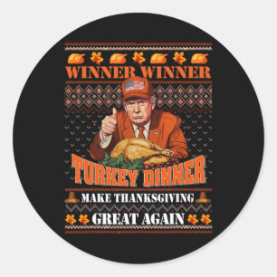 Trump Winner Grappige Winnaar Turkije Diner Thanks Ronde Sticker