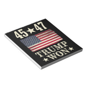 Trump Wint 2024 45 47e President Vlag Van De VS Notitieblok